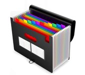 Carpeta de archivos en acordeón con 12 bolsillos, organizador de archivos expandible, caja de archivo portátil, portapapeles, facturas, recibos y documentos de colores