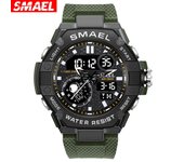 Relojes SMAEL, reloj deportivo para hombre, marca superior, alarma militar de lujo, pantalla Dual, reloj de pulsera Digital de cuarzo resistente al agua para reloj masculino 8068 With Packaging Box rojo