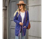 Chaqueta informal de punto con flecos para mujer, otoño e invierno S blanco