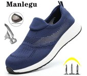 Zapatos de seguridad para el trabajo transpirables de verano, zapatillas de trabajo para hombres y mujeres, zapatos ligeros indestructibles con punta de acero, botas de trabajo de seguridad antigolpes y antipinchazos 37 negro