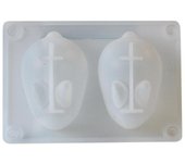 Molde para pudín de pastel, molde para postres de Chocolate, suministros para fabricación de velas, molde para velas DIY, molde de jabón de conejo 3D bonito, molde de silicona blanco