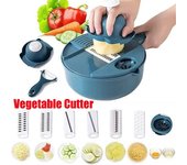 Picadora de verduras multifuncional 12 en 1, zanahorias, patatas, cortadora manual, rallador de rábano, herramientas de cocina, cortador de verduras