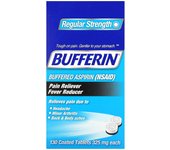 Bufferin, buffered aspirin (NSAID), regular strength, 650 mg, 130 coated tablets (325 mg per tablet)