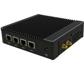 Skynew Mini PC sin ventilador, PC casi silenciosa, compatible con LAN x 4, equipado con sistema operativo Intel Pentium N3700 de bajo consumo de energía de 4 GB y 64 GB, servidor de PC pequeño y silencioso plata