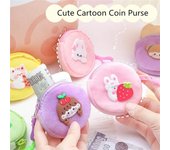 Monedero de peluche de dibujos animados para niñas y niños, monedero pequeño con cremallera, monedero pequeño con auriculares, llavero, bolsa colgante