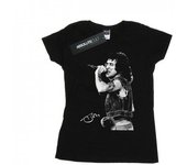 Bon Scott Camiseta de algodón con foto firmada para mujer/señora L negro