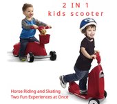 Bicicleta de equilibrio para esquí para bebés 2 en 1, patinete de 3 ruedas para niños pequeños, patinete o paseo, regalo de cumpleaños para niños y niñas