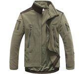 Ropa para hombre, Otoño Invierno, Chaqueta militar de forro polar, Ropa Softshell para hombres, Chaquetas militares Softshell L verde del ejército