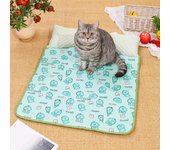 Almohadilla refrescante para perros y gatos, cojín para gatos, almohada de hielo para mascotas, para interiores verde
