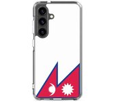 Coque Téléphone - Samsung - Galaxy S24 - Drapeau du Népal - Souple - Multicolore