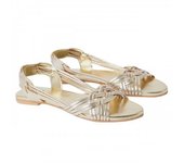 Sandalias planas de cuero trenzado Jocelyn para mujer de Dorothy Perkins 3 UK oro
