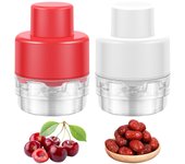 2 piezas de prensa deshuesadora de cerezas tipo 7, removedor de semillas de cerezas, herramienta portátil para deshuesar cerezas, removedor de huesos multifuncional de cerezas