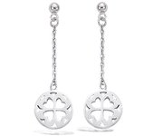 Les Trésors De Lily [H5496] - Boucles Argent 'Trèfle' argenté (rhodié) - 35x12 mm plata