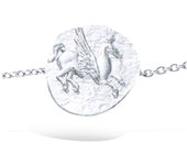 Les Trésors De Lily [R1571] - Bracelet Argent 'Grèce Antique' argenté (rhodié) - 15 mm (pégase) plata