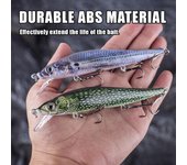 Señuelos de pesca duros, cebos giratorios que se hunden, con ojos realistas en 3D y detalles del cuerpo en alta resolución 5