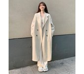 Chaqueta de tweed con diseño de moda para mujer, estilo senior, para otoño e invierno S gris