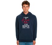 Sweat à capuche Homme - COMME UN GRAND VIN JE ME BONIFIE AVEC L'ÂGE WAF XS azul marino