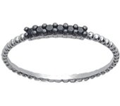 Bague Argent 'Déesse' noir argenté (rhodié) - 1 mm 52 negro