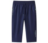 Pantalones cortos de seda de hielo para hombre, elásticos, cortos, finos, de secado rápido, versión coreana, talla grande, deportivos, casuales y holgados. 8XL negro