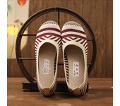2024 Primavera Nueva Moda Boca Cuadrada Tejido Volador Zapatos Individuales Para Mujeres - Zapatos Hanfu De Mamá Con Suela Suave De Tela Vieja De Beijing Transpirables 39 claret