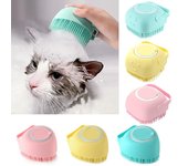 2 Pcs/lot Pet Bath Massage Gloves Brush Soft Silicone Grooming Comb Pet Accessories for Dogs Cats Bathroom cleaning 2pcs Square-Blue