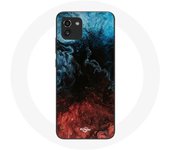 Coque pour Samsung Galaxy A03 fond de texture abstraite rouge noir bleu