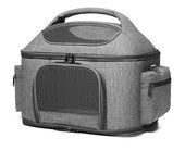 Color sólido 43 * 31 * 35 cm MeshTraveling Gatos y perros Bolsa de hombro plegable para mascotas Bolso para mascotas Transportín para perros para 4 kg gris