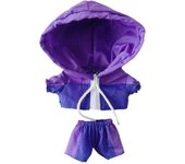 Ropa para muñecas niannyyhouse de 20 cm, ropa de algodón para muñecas, chaqueta y pantalones cortos, conjunto de 2 piezas, ropa de hip hop, ropa de bebé para juguetes de peluche, vestido morado +