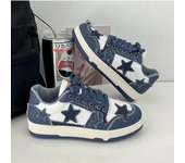Zapatillas de diseñador para mujer, zapatos de skate de calle a la moda, zapatos casuales de marca de lujo para mujer, zapatos planos con cordones, zapatillas de mujer 35 azul
