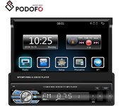 Podofo 1 Din 7 pulgadas plegable HD pantalla táctil coche reproductor MP5 radio de coche Autoradio teléfono espejo enlace Bluetooth llamada manos libres FM USB SD música vista trasera