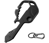 Herramienta de bolsillo con forma de llave, multiherramienta 24 en 1, herramienta de llavero para exteriores para taladro, destornillador, lima, abridor de botellas, llave, regla, pelador, etc. 6.9x2.9cm plata