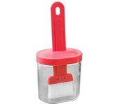 Cepillo de silicona integrado para botella de aceite, dispensador de aceite de oliva, botella con cepillo de silicona para cocinar color rosa