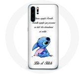Coque pour Huawei P30 Lilo et Stitch Ohana Citation Blanc
