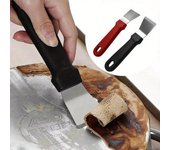 1 pala de limpieza de cocina, pala removedora de hielo para congelador, pala de limpieza multifuncional para el hogar, cocina, estufa de gas, campana extractora, pala inferior para olla 1pcs negro