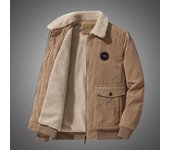 Chaqueta de pana cálida de invierno para hombre con forro de terciopelo 2024 M gris