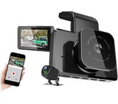 E-ACE 3,0 pulgadas coche DVR Wifi Dashcam GPS FHD 1080P cámara de salpicadero grabadora de vídeo con cámara de visión trasera