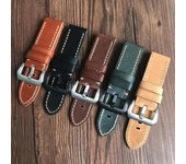 Calidad AAA 24mm 26mm marrón oscuro verde caqui negro Italia correa de reloj de cuero genuino para PAM Panerai 44mm 47mm Dial correa de reloj 24mm no buckle marrón/rojo