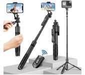 Palo selfie para iPhone de 60  Trípode con control remoto/Trípode de viaje para iPhone/Palo selfie con soporte para teléfono Lightless version