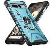 Funda ajustada con anillo de dedo portátil anticaída para Google Pixel 7 Pro Pixel7, cubierta antipolvo para teléfono móvil con soporte for Pixel 7 azul marino