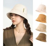 Sombrero de pescador clásico de verano de colores sólidos, de algodón, con protección UV para mujer, gorra de pescador para adultos, sombrero panamá informal para viajes y playa 55-58cm