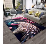 Alfombra exquisita con diseño de pájaro y pavo real para el hogar, sala de estar, dormitorio, sofá, felpudo decorativo, alfombra antideslizante para área de juegos para niños 40x60cm