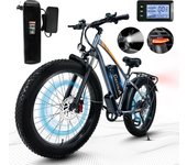 Bicicleta eléctrica todoterreno Cheevalry CF26 de 26 pulgadas, 1000 W, 48 V, 20 Ah, 50 km/h gris