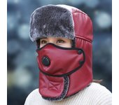 Gorro de invierno con máscara cálida, gorro tipo jersey, gorro nuevo con bufanda, gorro de una pieza rojo