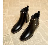 Botas de calcetín elásticas para mujer, botas cortas con punta cuadrada nuevas para otoño e invierno, botines de moda sin cordones para mujer 35