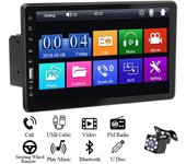 Radio de coche reproductor MP5 1 Din Bluetooth HD 9  pantalla táctil estéreo 12V FM ISO entrada auxiliar SD USB con/sin cámara Radio Only