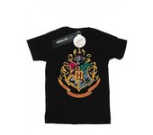 Harry Potter Womens/Ladies Hogwarts Crest Gold Ink Cotton Boyfriend T-Shirt L blanco