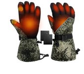 Guantes calefactores con pantalla táctil, guantes calefactores eléctricos de ciclismo para invierno al aire libre con caja de batería camuflaje