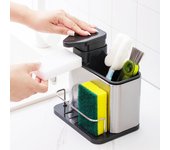 Rejilla para escurrir para fregadero de acero inoxidable, soporte para grifo de almacenamiento de esponja, escurridor de jabón, toallero, estante organizador, accesorios de cocina