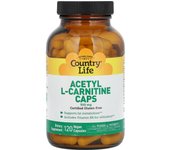 Country Life, Acetyl L-Carnitine Capsules, 500 mg, 120 Veggie Capsules