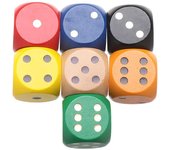 5 cm, 1 pieza, artículos de entretenimiento para fiestas, campamentos, dados de colores grandes, juego de 6 lados, tamiz redondo, dados de madera, accesorios de ajedrez